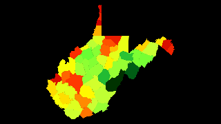 West Virginia Population Density Thumbnail